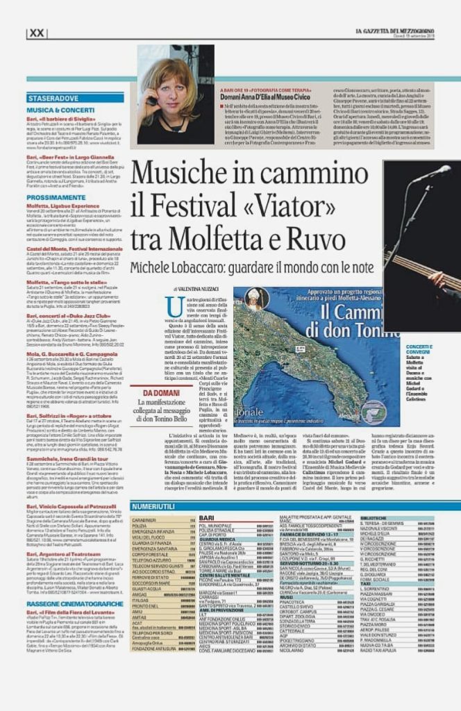 Edizione 2019 Rassegna Stampa Musiche in cammino